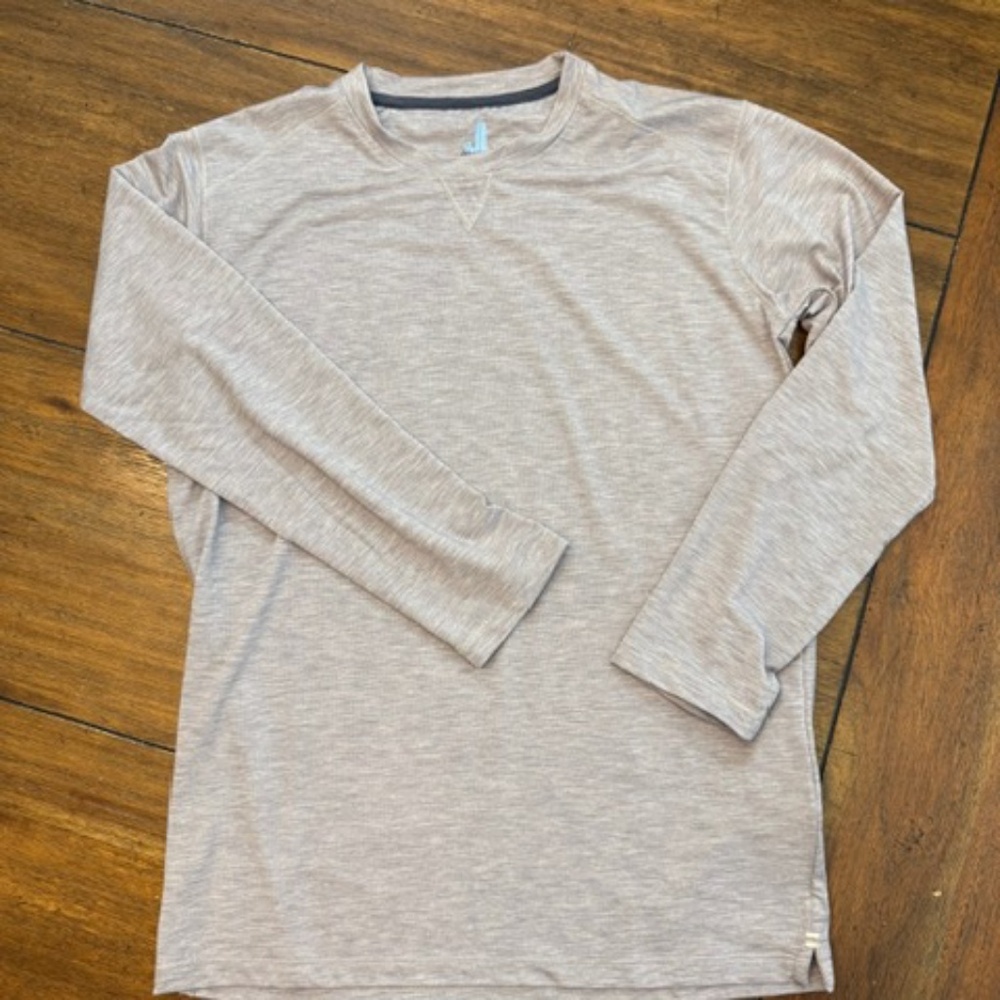 Johnnie-O Boys "The Course Jr. Performance Long Sleeve T-Shirt" - GREY - Size 12
